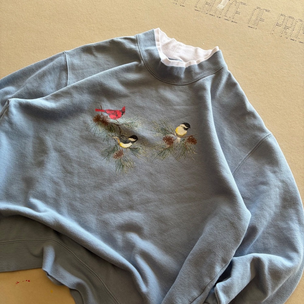 Vintage Sawyer Creek Studio Bird Embroidered Crewneck Sweatshirt